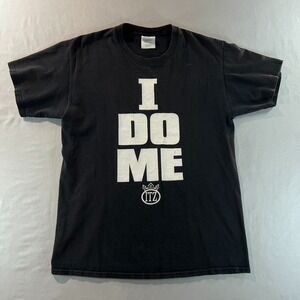Vintage ITZ "I DO ME" Graphic Tee Port & Company Black T-Shirt Size M Distressed